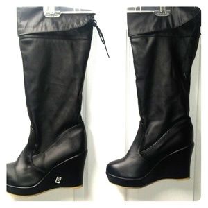 New with out tags Platform wedge knee high boots